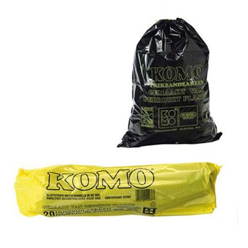 Voorzichtig diepte kromme Komo vuilniszak 60 liter met trekband grijs 5 rollen | Mediost