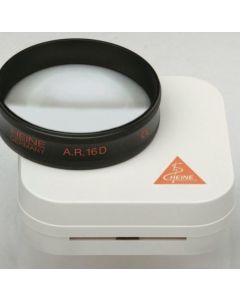 Heine asferische A.R. 16D ophthalmoscoop loep lens 54mm in hard etui